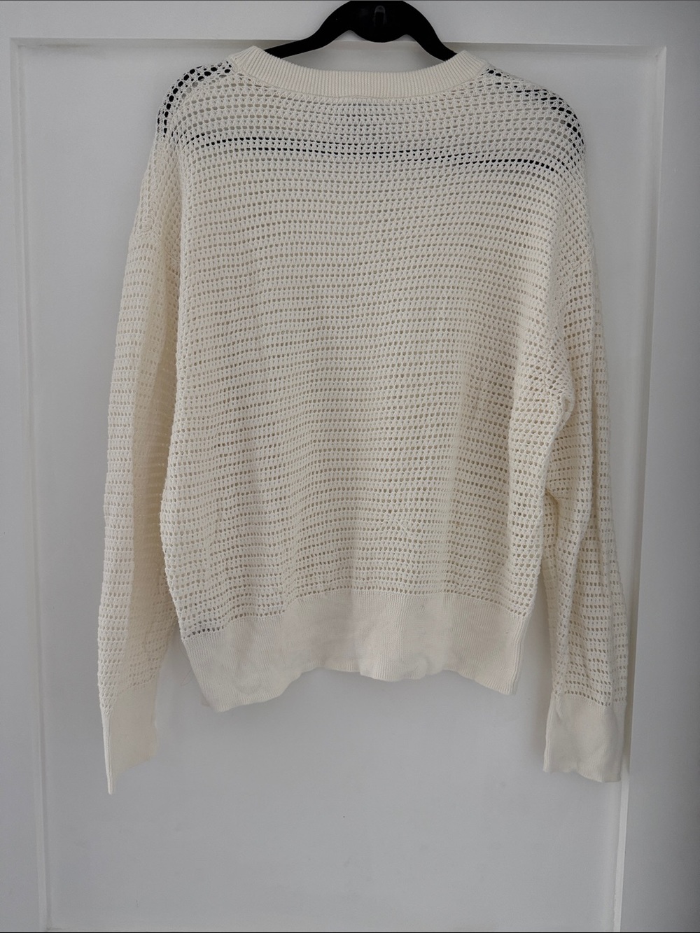Varley Kershaw 100% Cotton Cream Open-Knit Sweater - Picture 3 of 7